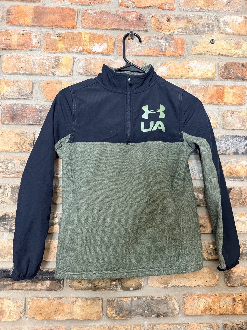 Under Armour Kids Olive Green & Black Quarter-Zip Pullover
